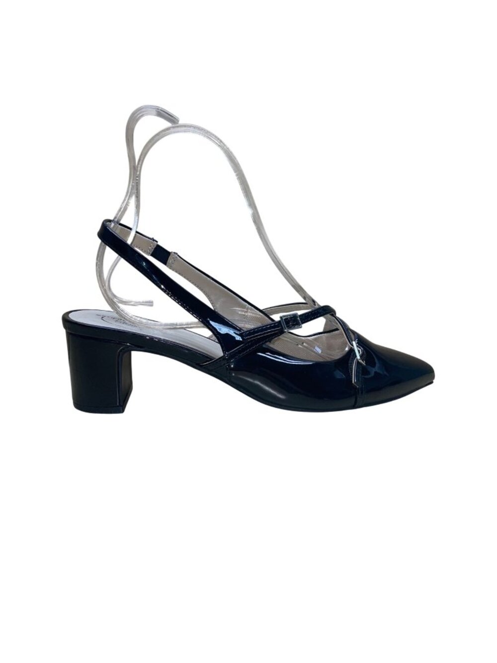 LifeStride Women’s Black Patent Slingback Simply Comfort Heels Size 9.5W